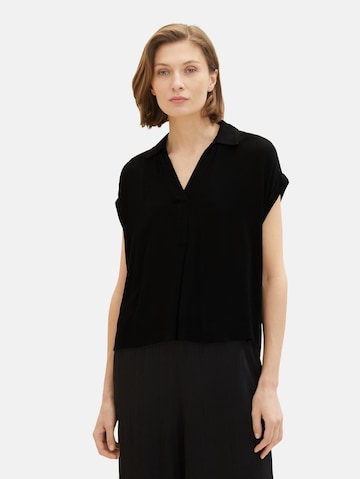 TOM TAILOR Bluse in Schwarz: predná strana