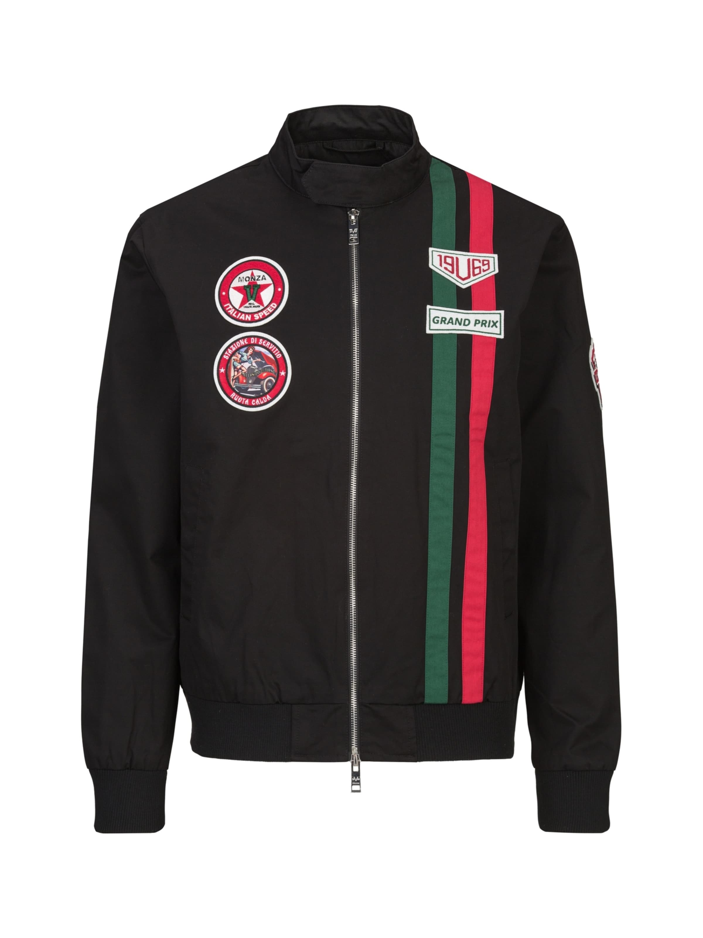 19V69 ITALIA Between-season jacket 'Panatta Racing' in Black: front