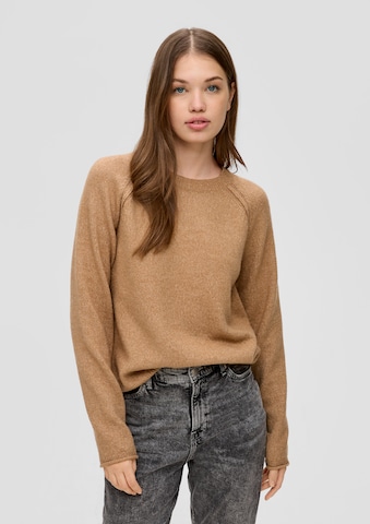 Pull-over QS en marron : devant