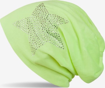 styleBREAKER Mütze 'Leichte Beanie mit Strass Stern' in Gelb: Vorderseite