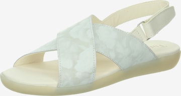 THINK! Strap Sandals 'Nature Sand' in White: front