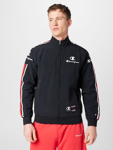 Champion Authentic Athletic Apparel Демисезонная куртка в Черный: спереди