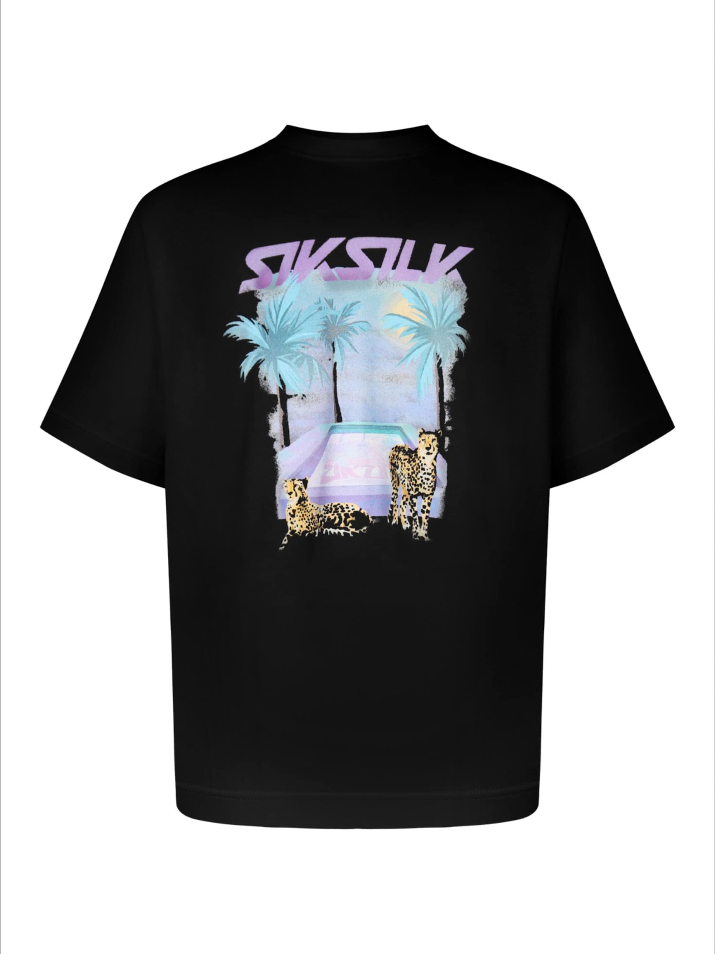 T-Shirt SikSilk en noir : devant