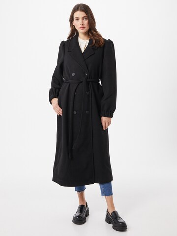 Gina Tricot Between-Seasons Coat in Black: front