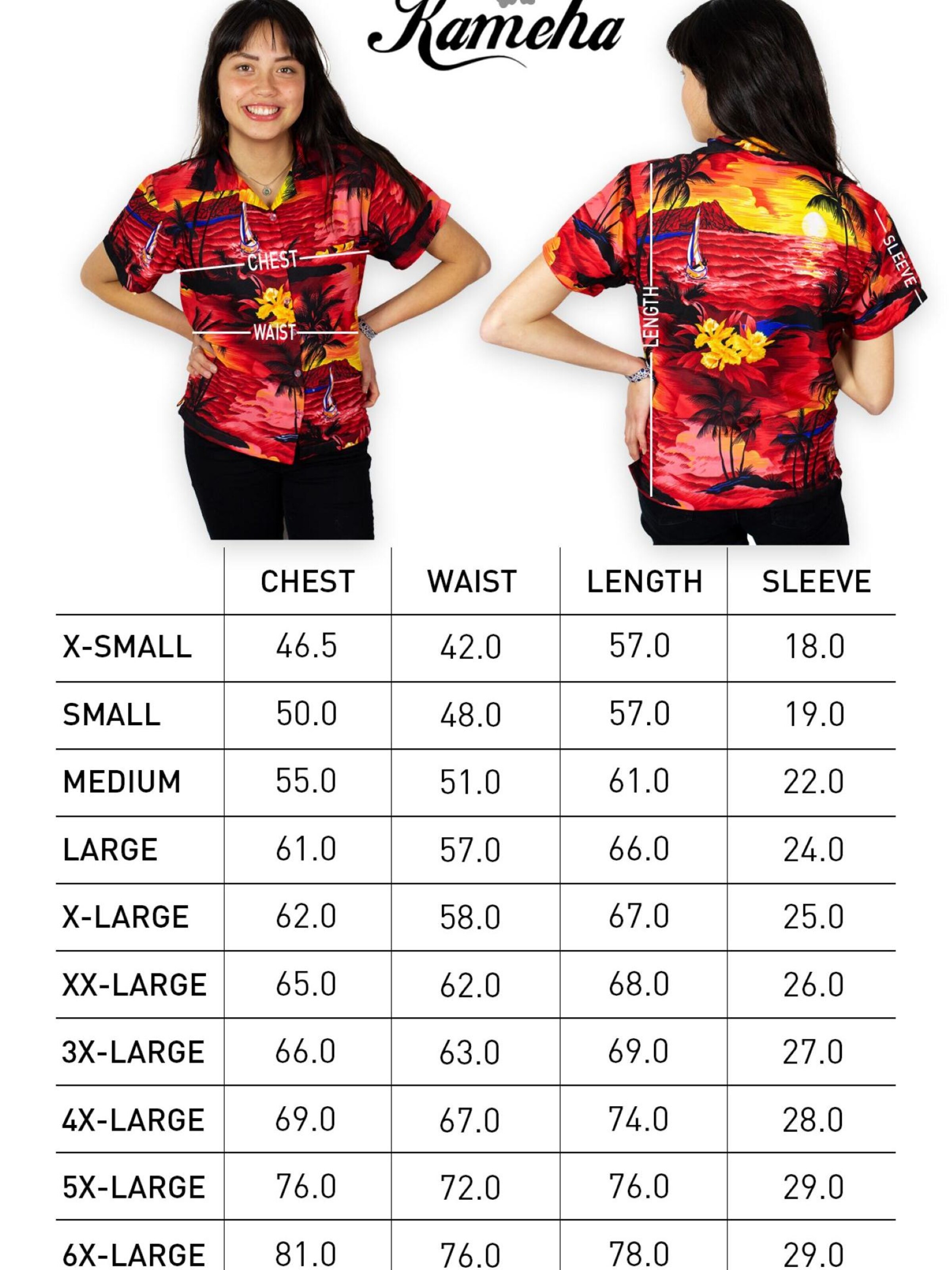 Camicia da donna 'Surf' di King Kameha in rosso