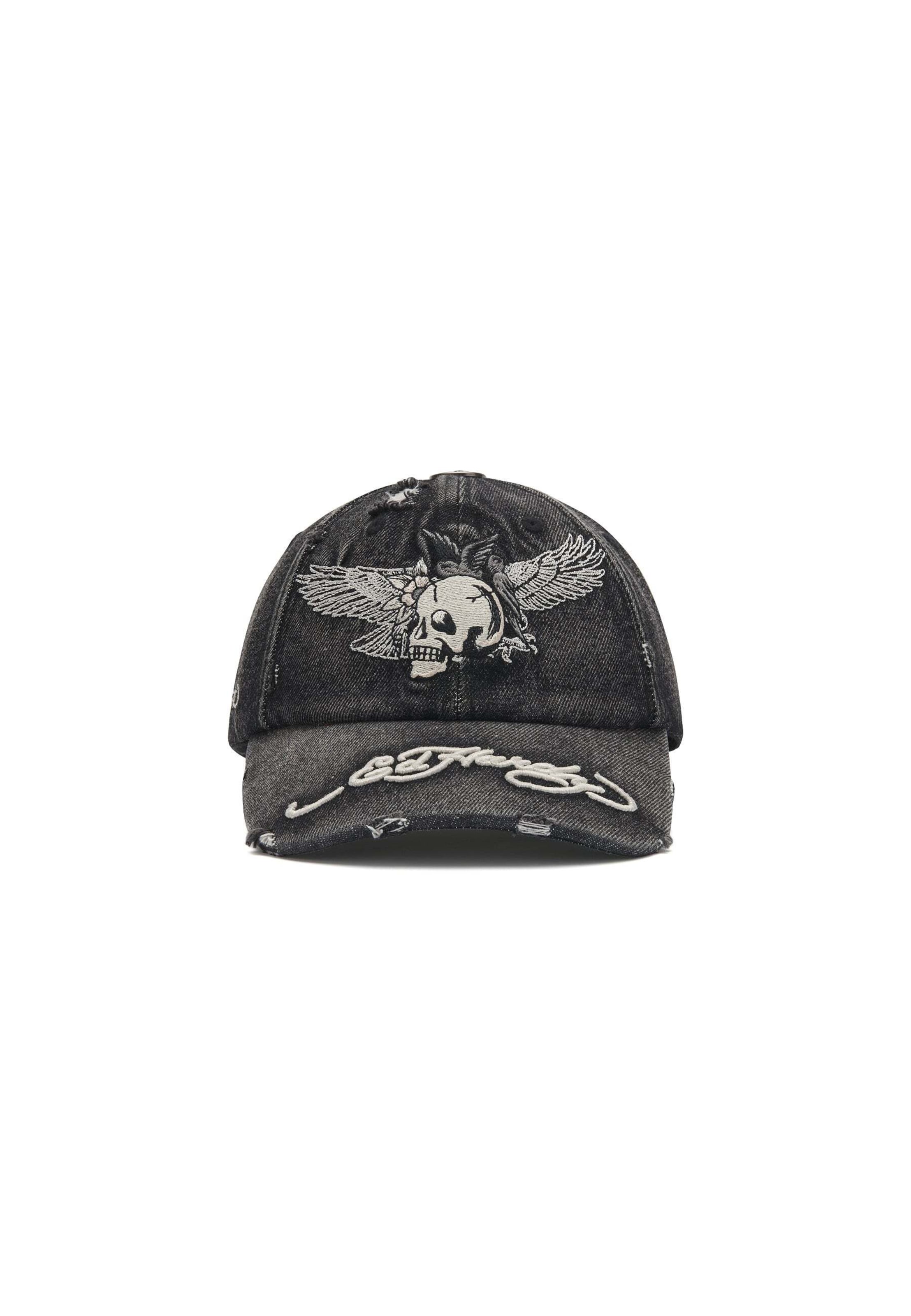 Ed Hardy Cap 'Brave Hearts' in Schwarz