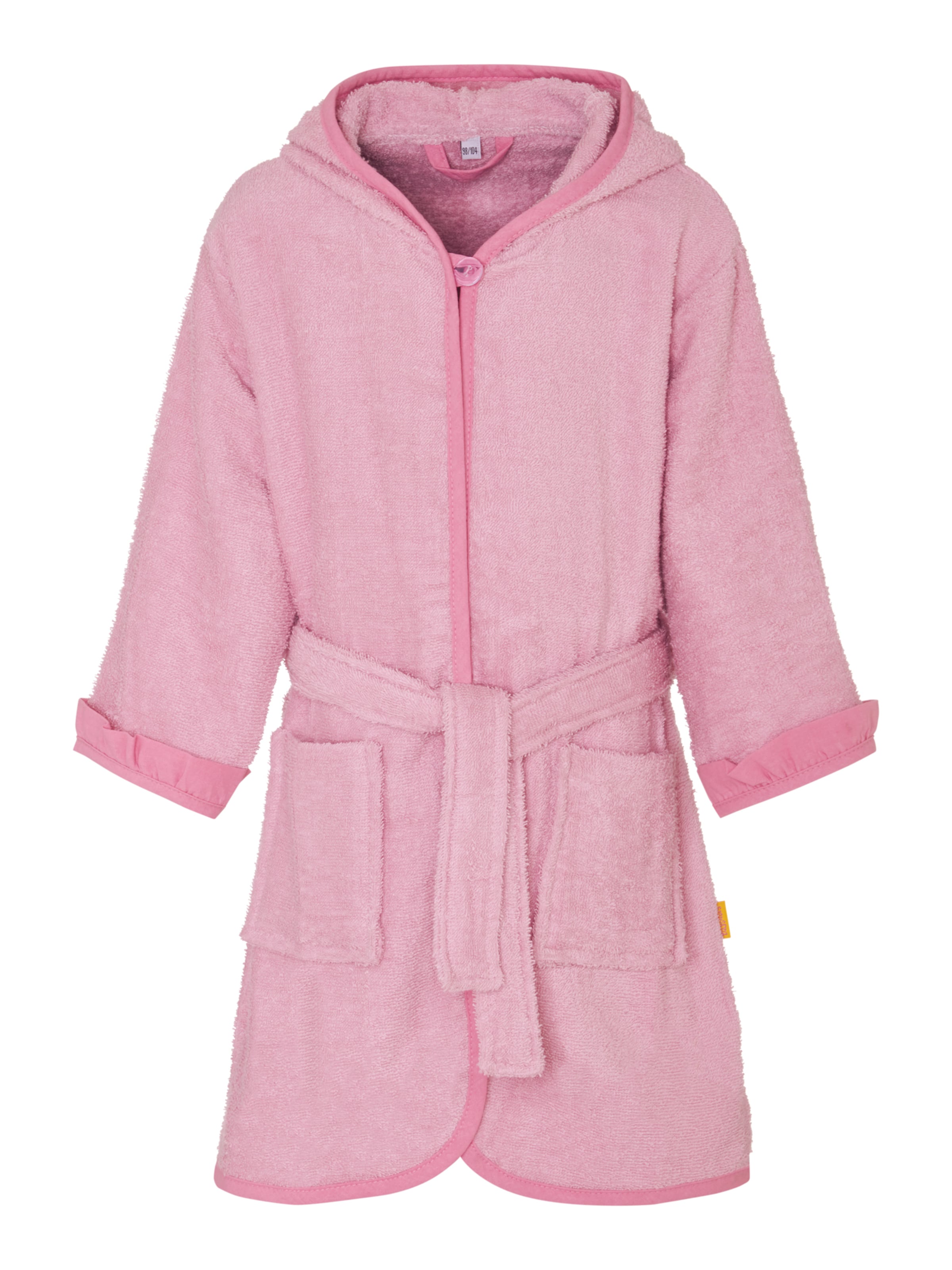 PLAYSHOES Банный халат 'Einhorn' в Ярко-розовый: спереди