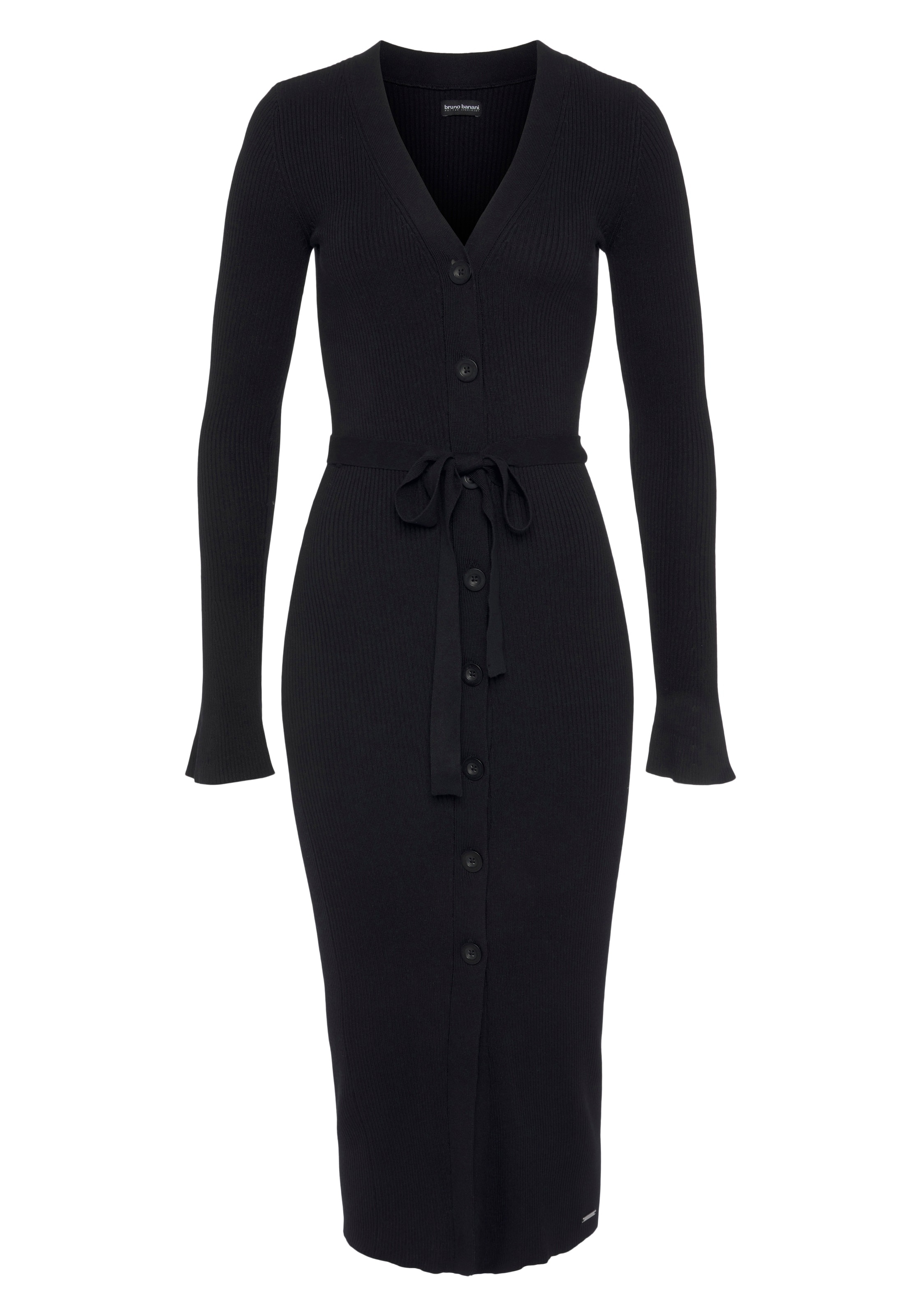 Bruno Banani Strickkleid in Schwarz: Vorderseite