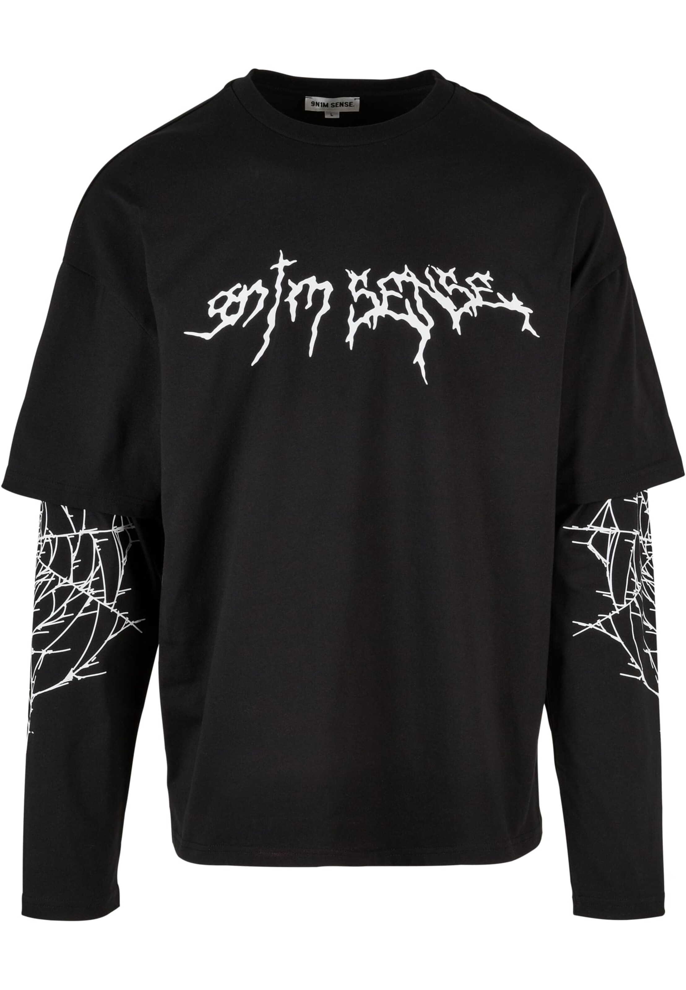 9N1M SENSE Μπλουζάκι σε μαύρο: μπροστά