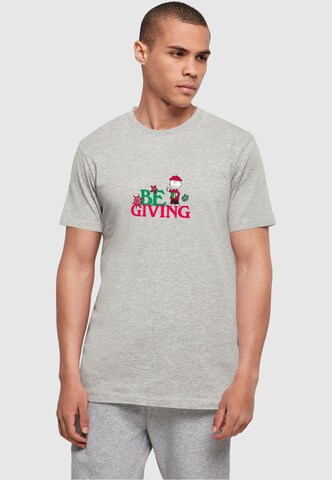 Merchcode Shirt 'Peanuts Be Giving' in Grey: front