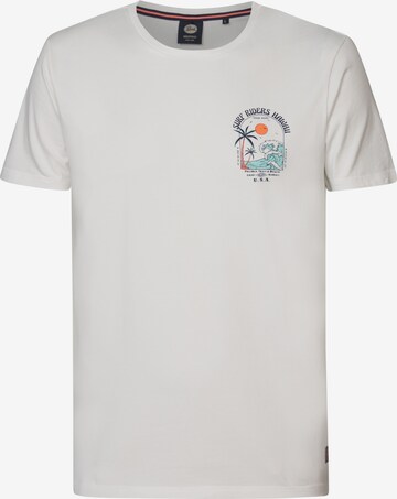 Petrol Industries Shirt 'Tidepool' in Wit: voorkant