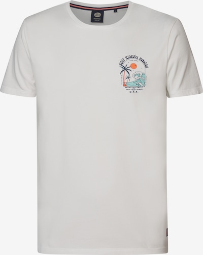 Petrol Industries T-Shirt 'Tidepool' in blau / orange / schwarz / weiß, Produktansicht