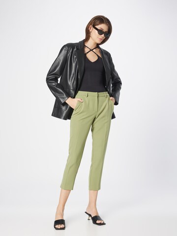 Dorothy Perkins Regular Trousers with creases 'Grazer' in Green