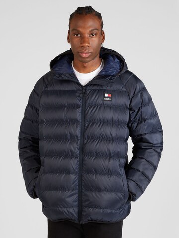 Tommy Jeans Winterjas in Blauw: voorkant