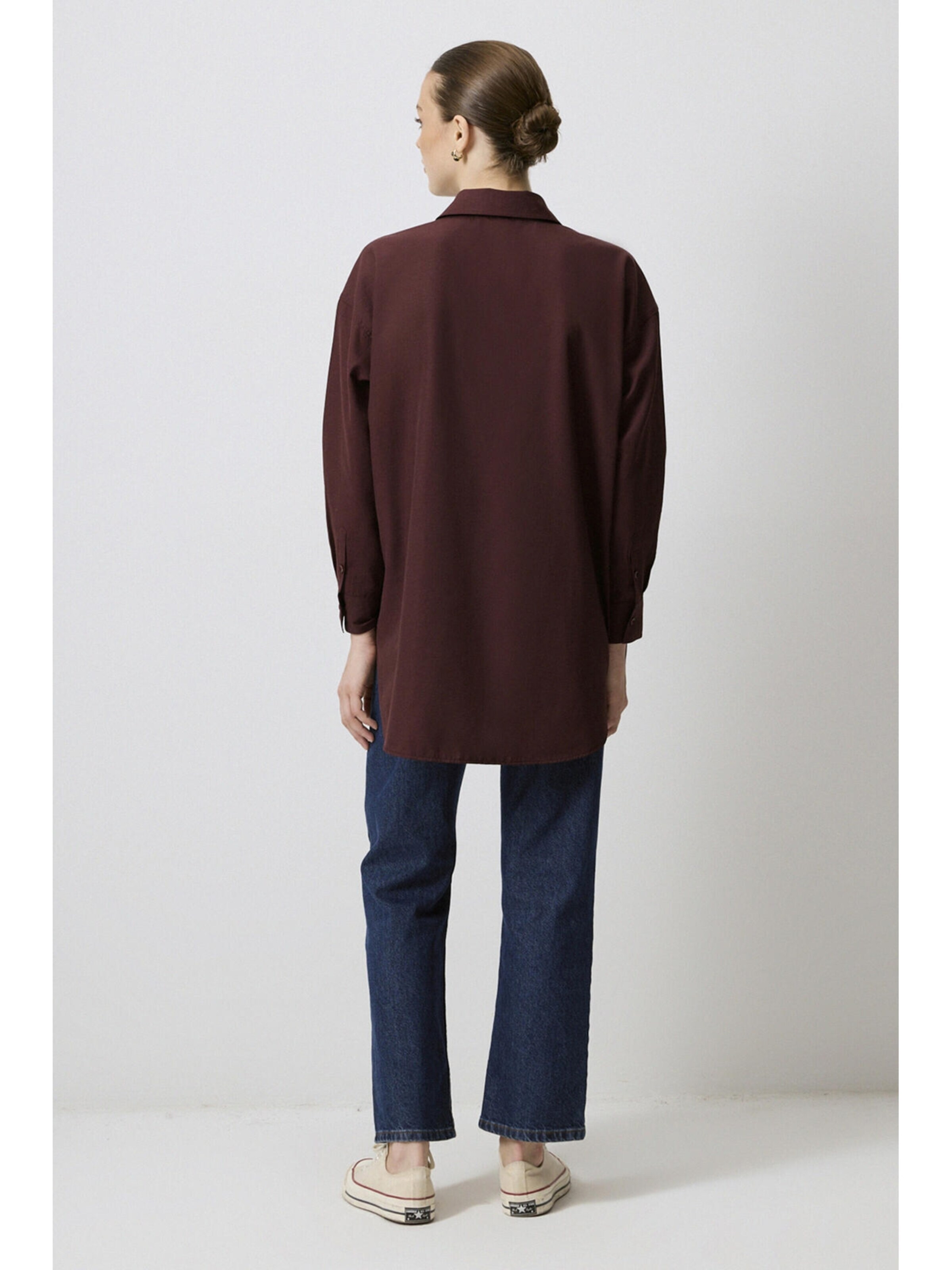 Touché Privé - Camiseta 'Oversized Poplin Shirt' en rojo