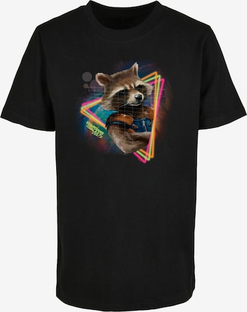 ABSOLUTE CULT Shirt 'Guardians Of The Galaxy  Neon Rocket' in Black: front
