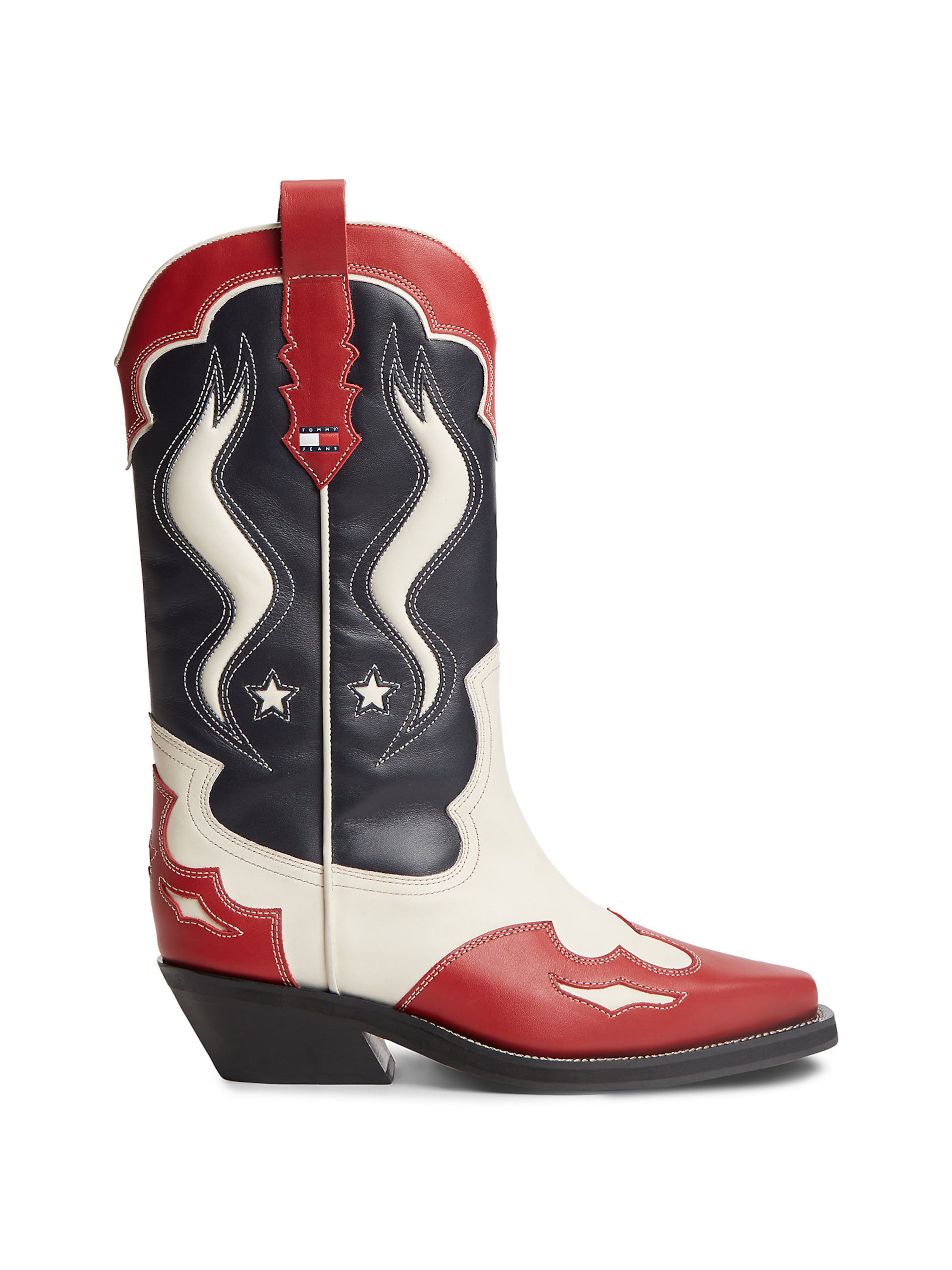 Bottes de cowboy Tommy Jeans en rouge