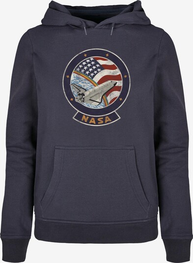 Merchcode Sweatshirt 'NASA' in navy / hellblau / hellgrau / karminrot, Produktansicht