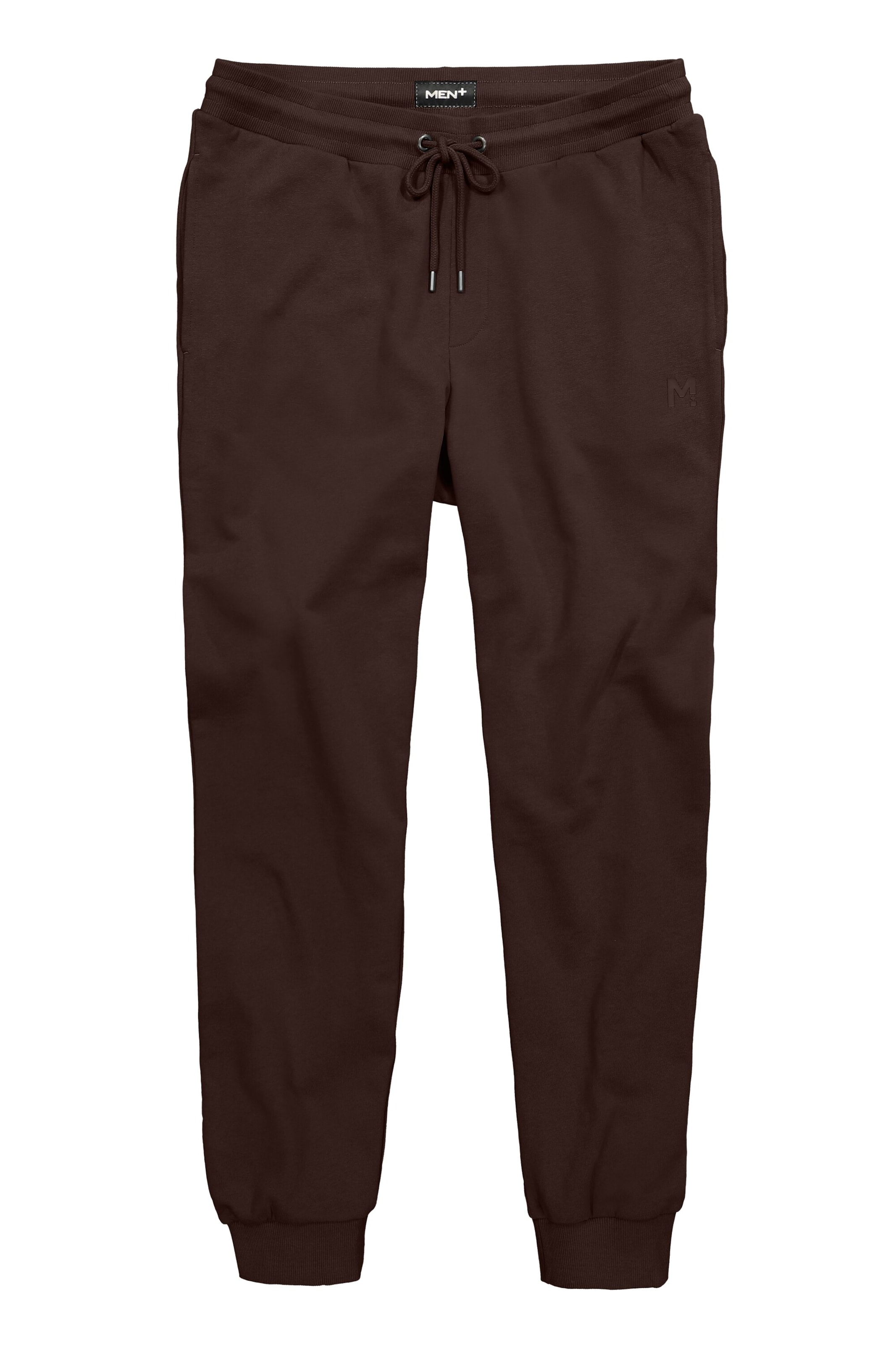 Men Plus Pants in Brown: front