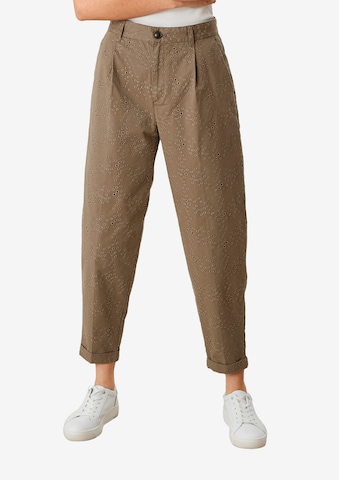 s.Oliver Regular Pleat-Front Pants in Brown: front