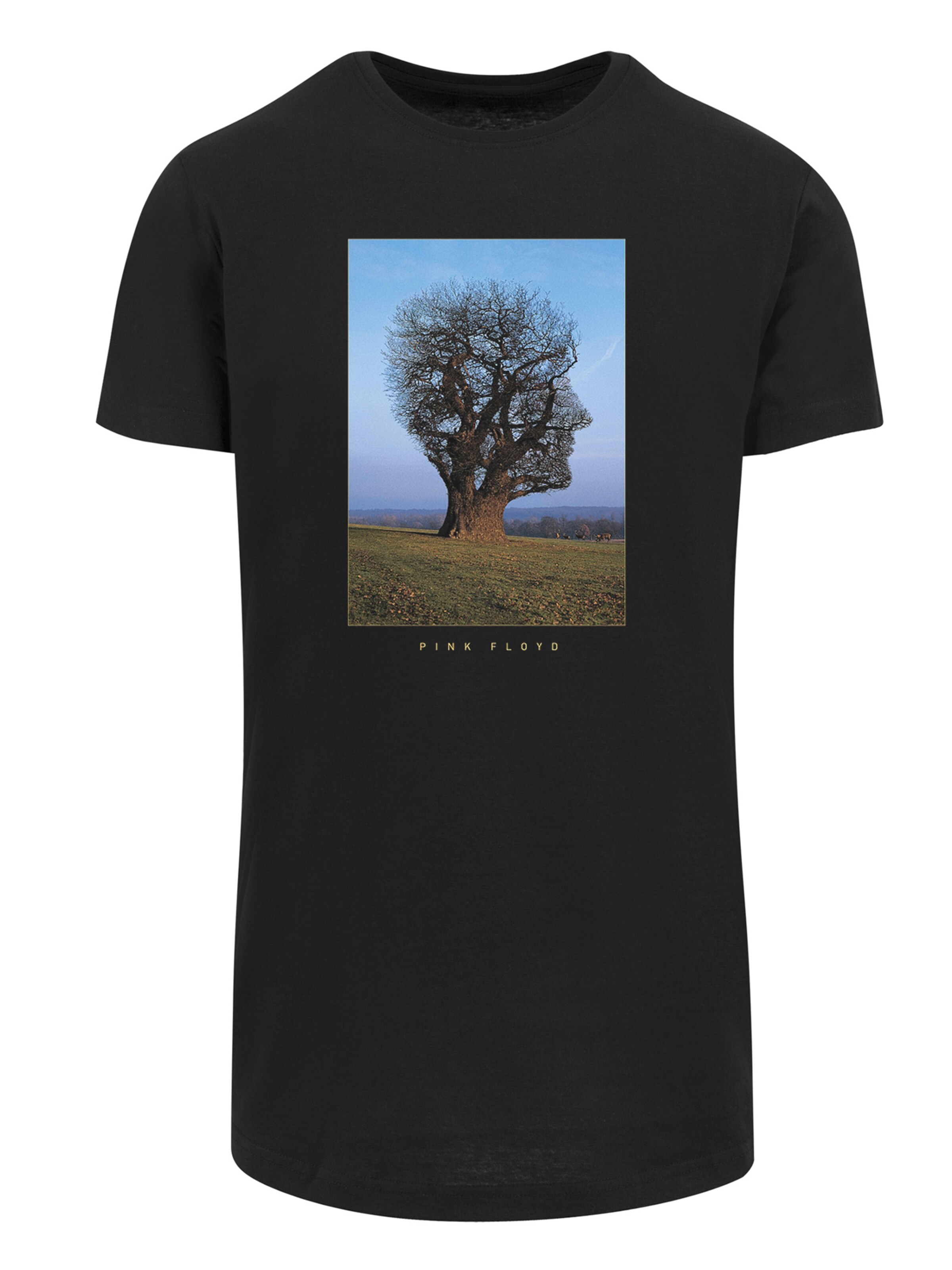 F4NT4STIC Shirt 'Pink Floyd Tree Head' in Zwart: voorkant