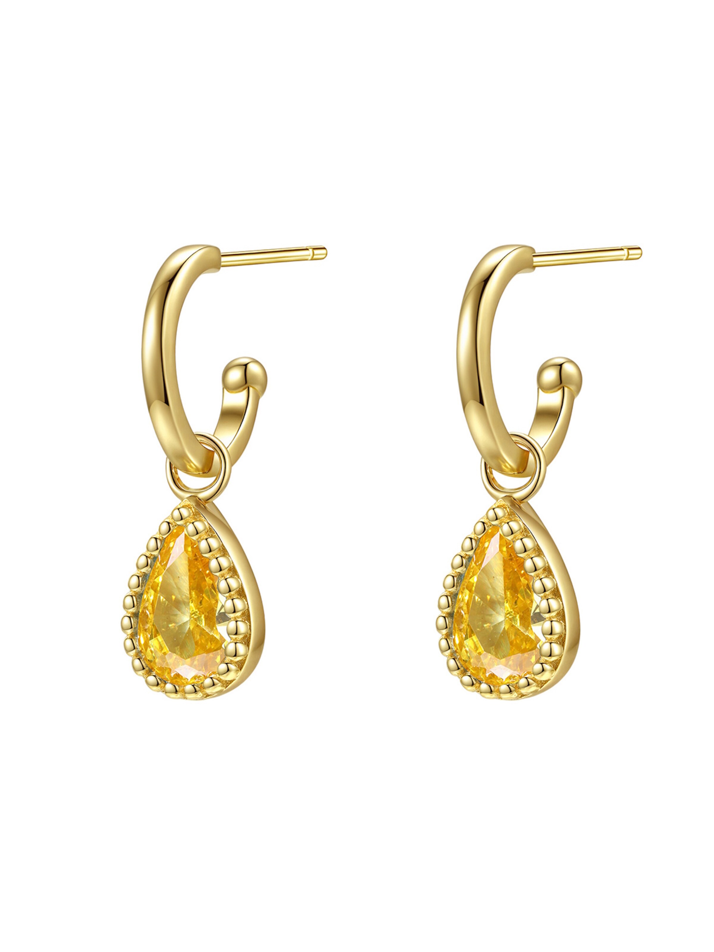 Boucles d'oreilles 'November Birthstone' Hey Happiness en or : devant