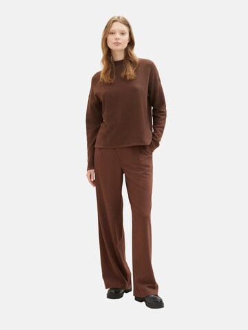 TOM TAILOR DENIM Wide leg Pleat-Front Pants in Brown