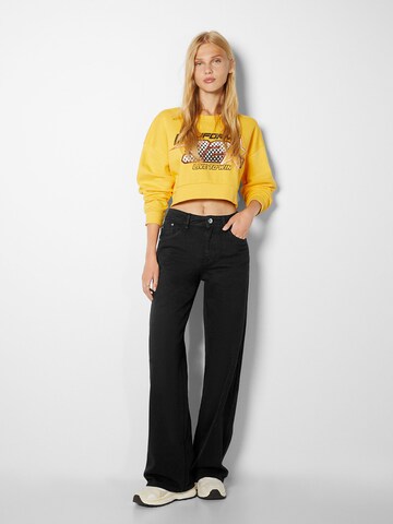 Bershka Wide Leg Jeans i sort