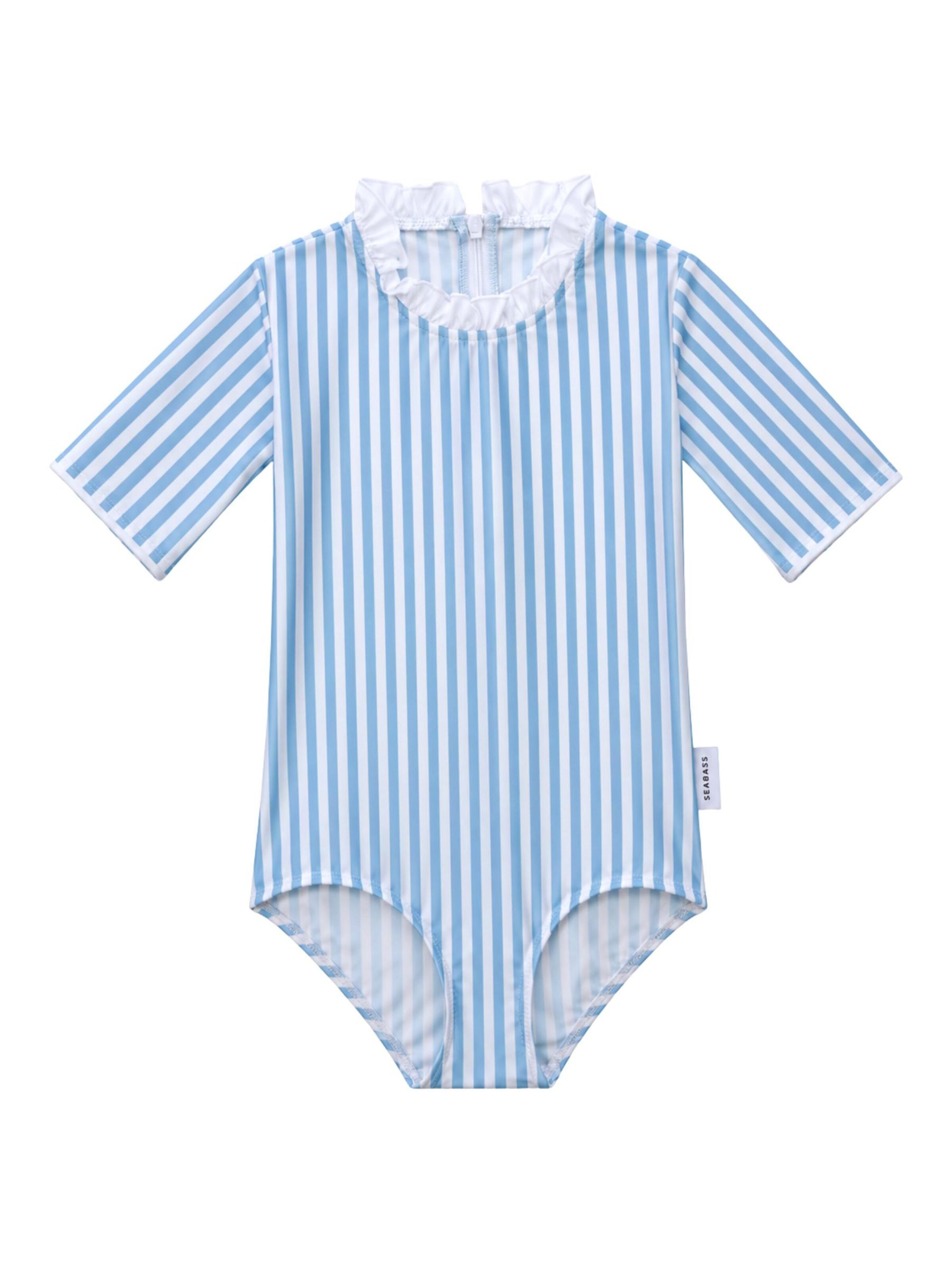 SEABASS Badeanzug 'Girls Swimsuit Ruffle'‌‌‌‌‌‌ in Blau: Vorderseite
