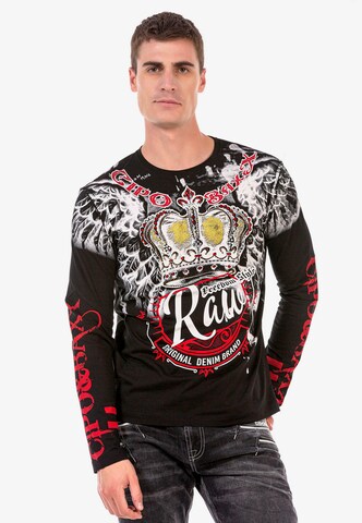 CIPO & BAXX Sweatshirt in Zwart: voorkant