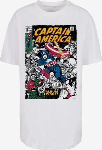 F4NT4STIC Shirt 'Marvel Captain America Album Issue Cover' in Wit: voorkant