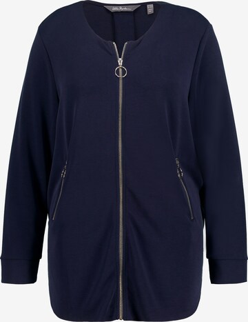 Ulla Popken Zip-Up Hoodie in Blue: front