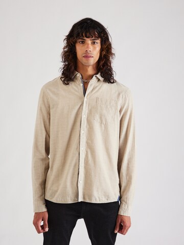 BLEND Regular fit Button Up Shirt in Beige: front