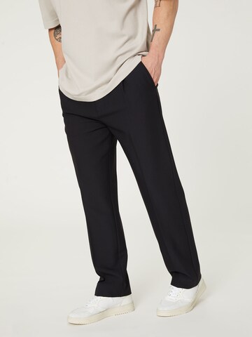 DAN FOX APPAREL Regular Trousers with creases 'Gabriel' in Black: front