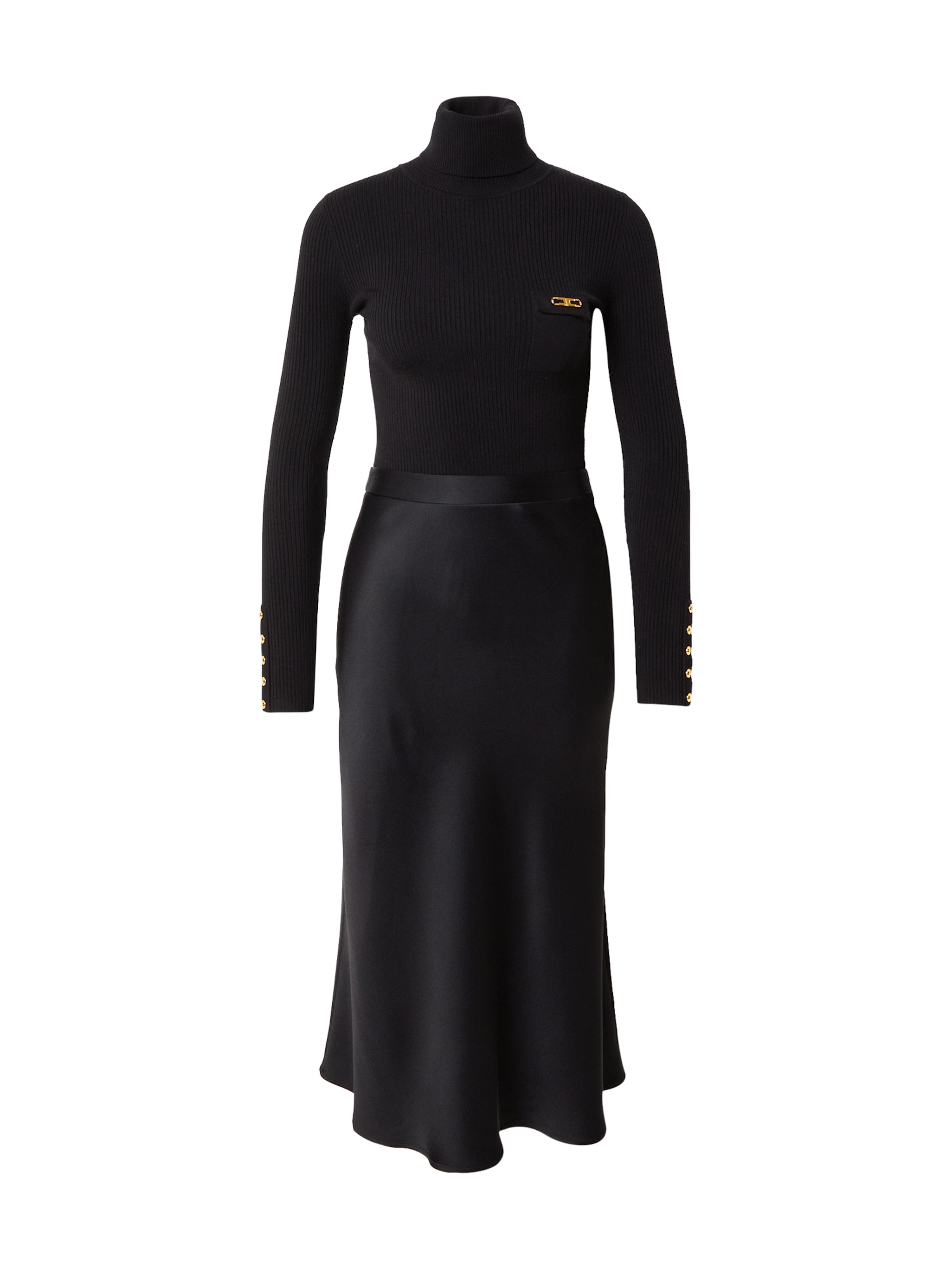 Robes en maille Elisabetta Franchi en noir : devant