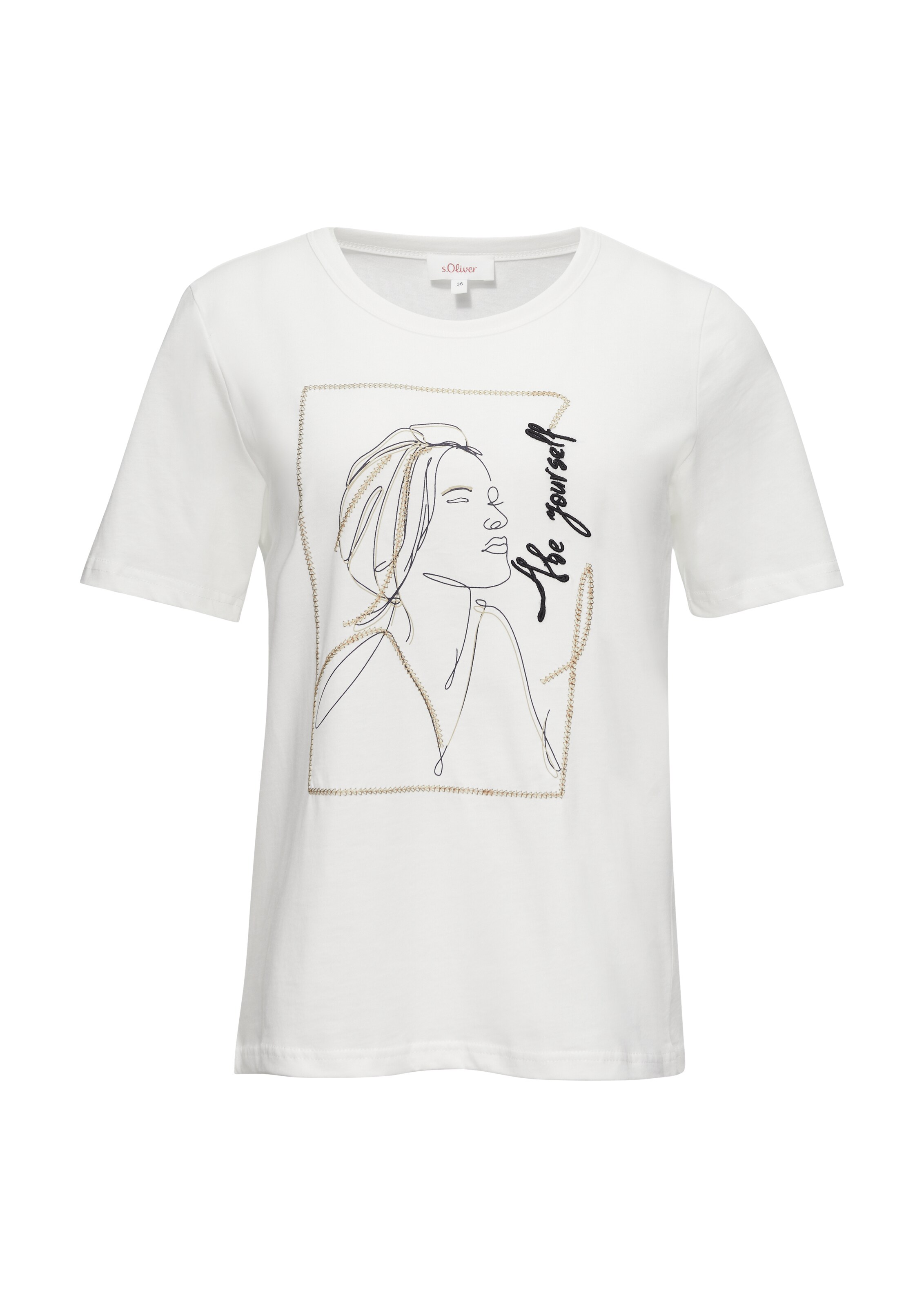 T-shirt s.Oliver en blanc : devant