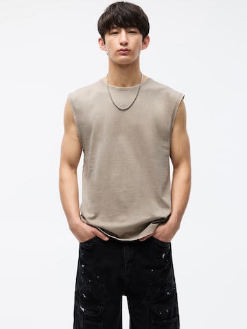 T-Shirt Pull&Bear en beige : devant