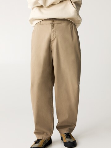 Pull&Bear Loosefit Broek in Beige: voorkant
