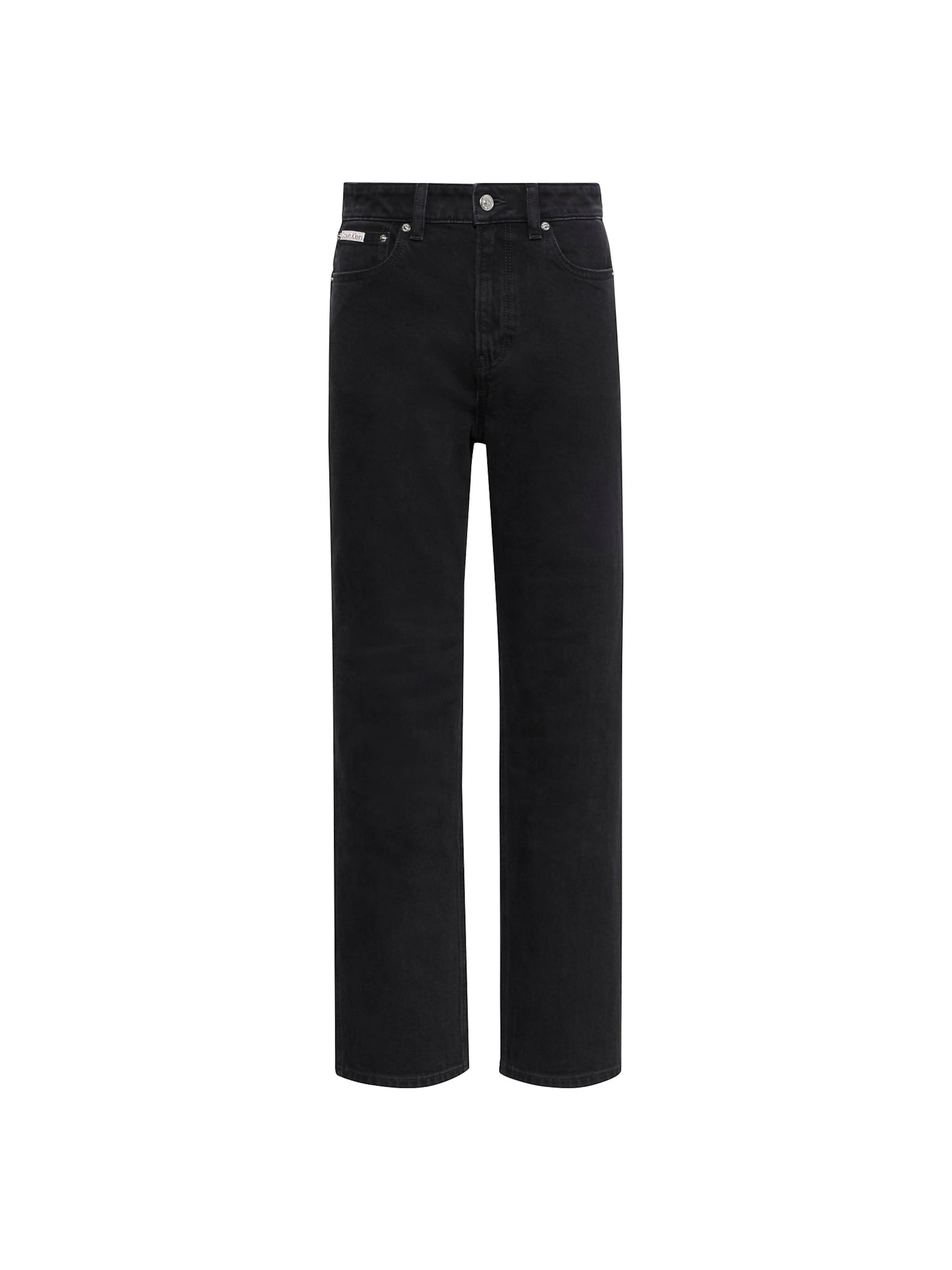 Calvin Klein Jeans Slimfit Jeans in Zwart: voorkant