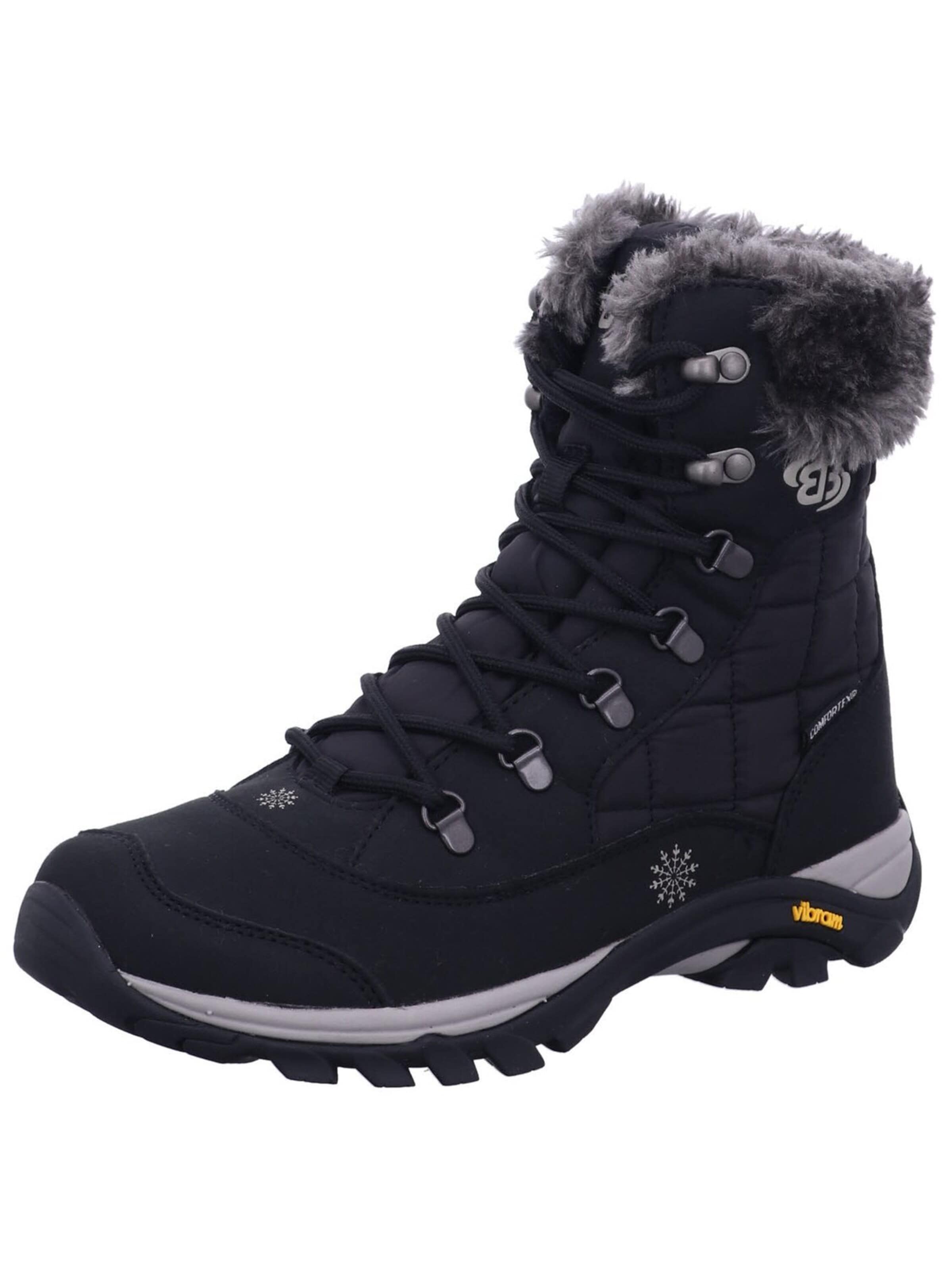 Brütting Laarzen 'Stiefeletten/Boot Damen 711004 7000 Kunststoff (Synthetik) in schwarz' in Zwart: voorkant