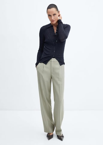 MANGO Loose fit Pleat-Front Pants 'Cesar' in Green