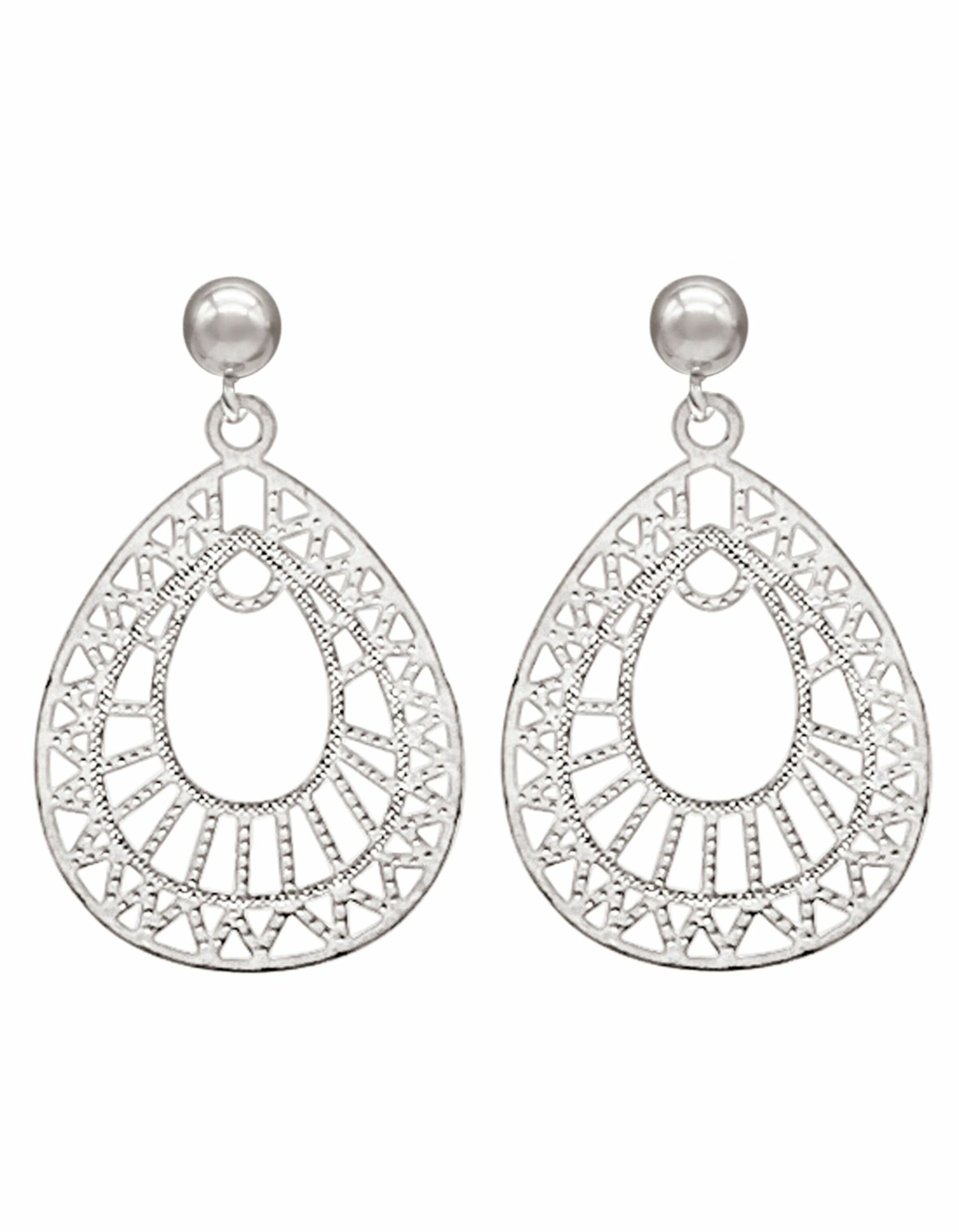 Gemshine Earrings 'Yoga Mandala Kreis' in Silver: front