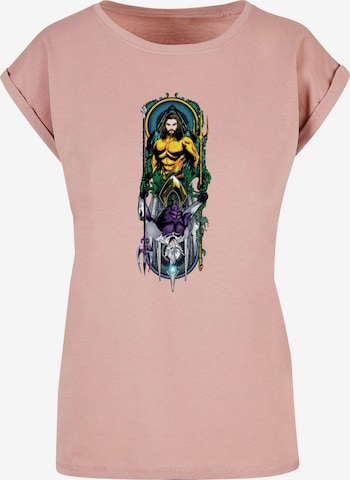 ABSOLUTE CULT T-Shirt 'Aquaman - Ocean Master' in Pink: predná strana