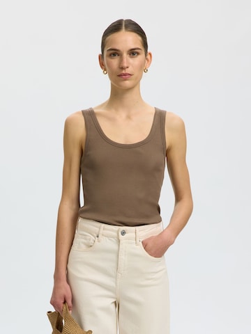 SELECTED Top 'SLFAnna' in Braun: Vorderseite