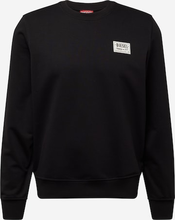 DIESEL Sweatshirt 'GINN' in Zwart: voorkant