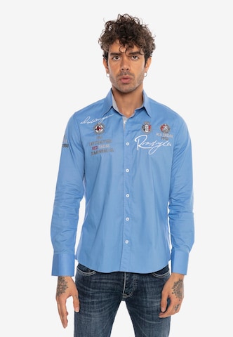 Redbridge Slim fit Overhemd in Blauw: voorkant