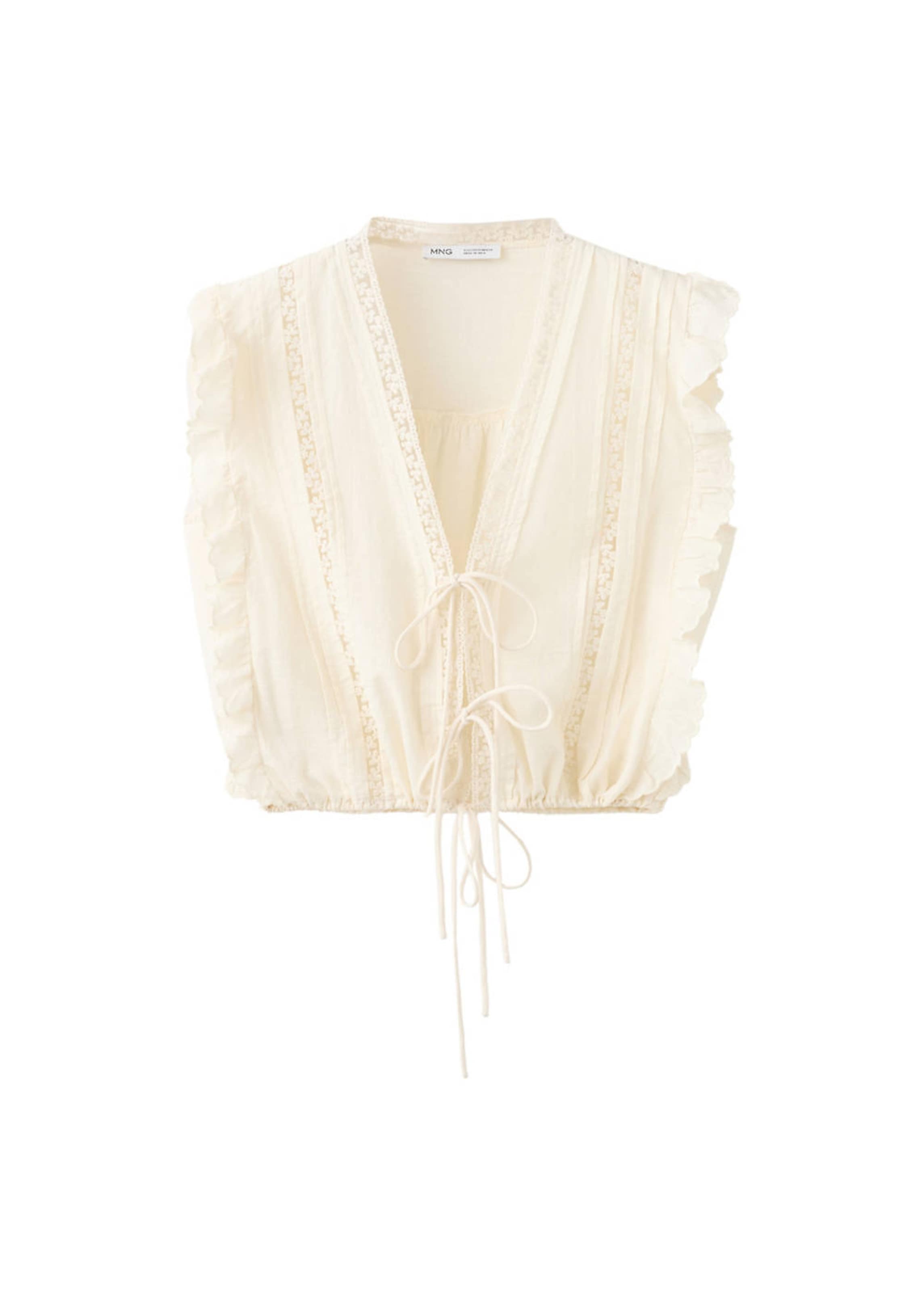 MANGO Bluse 'Lechuga' in Beige: Vorderseite