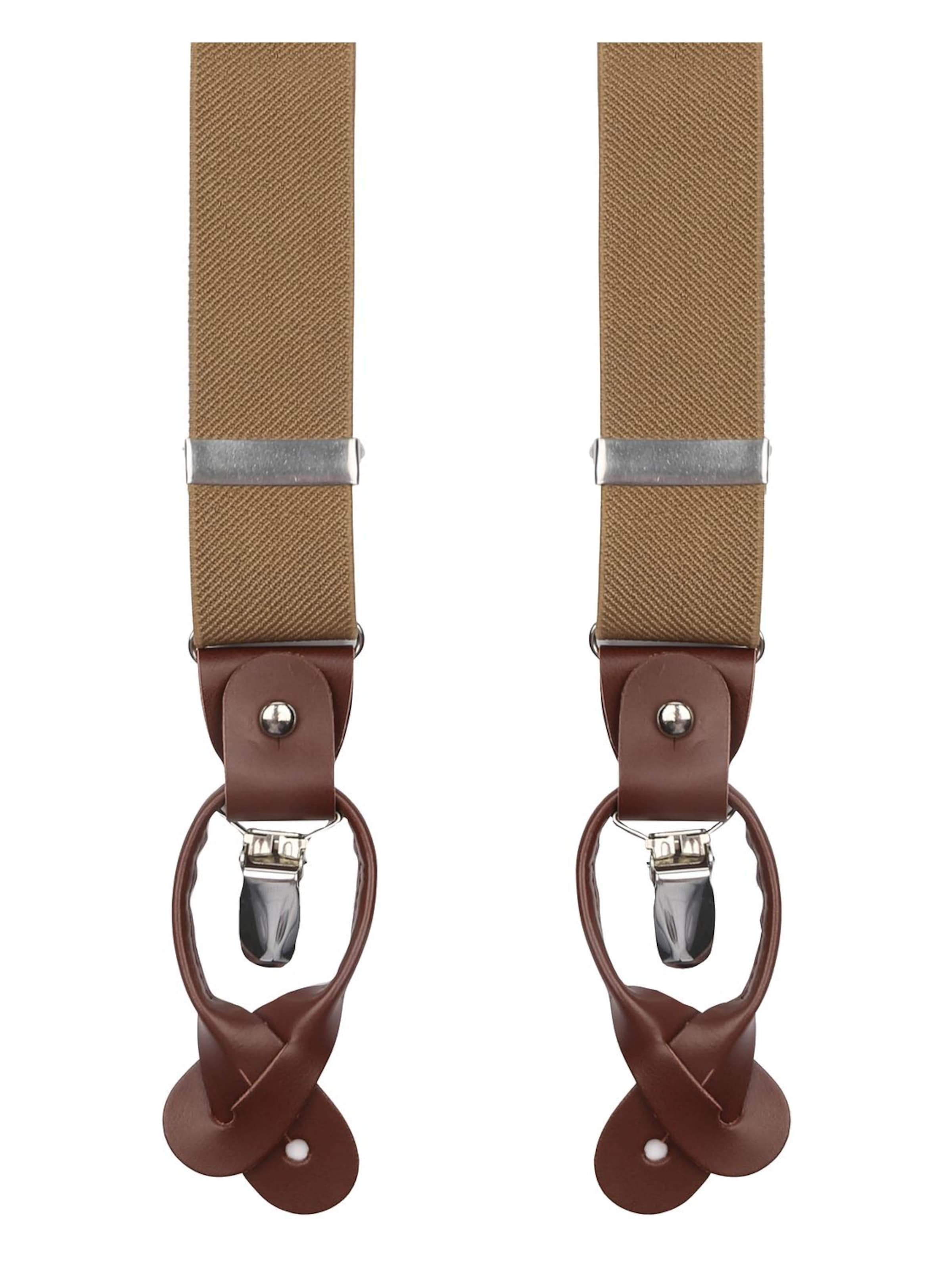 Suitable Suspenders in Brown: front