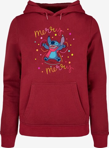 ABSOLUTE CULT Sweatshirt 'Lilo And Stitch - Merry Rainbow' in Rood: voorkant