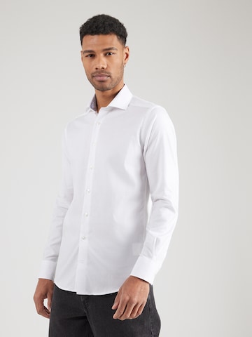 Bruun & Stengade Slim Fit Businesspaita 'Albin' värissä valkoinen: etupuoli